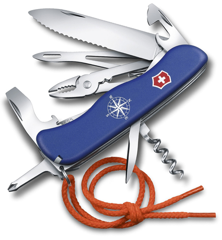 Нож Victorinox Skipper, 111 мм, 18 функций, с фиксатором лезвия и шнурком, синий 0.8593.2W от прозводителя Victorinox