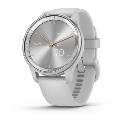 Garmin Vivomove Trend - 40 мм | Silver Stainless Steel Bezel with Mist Grey Case and Silicone Band