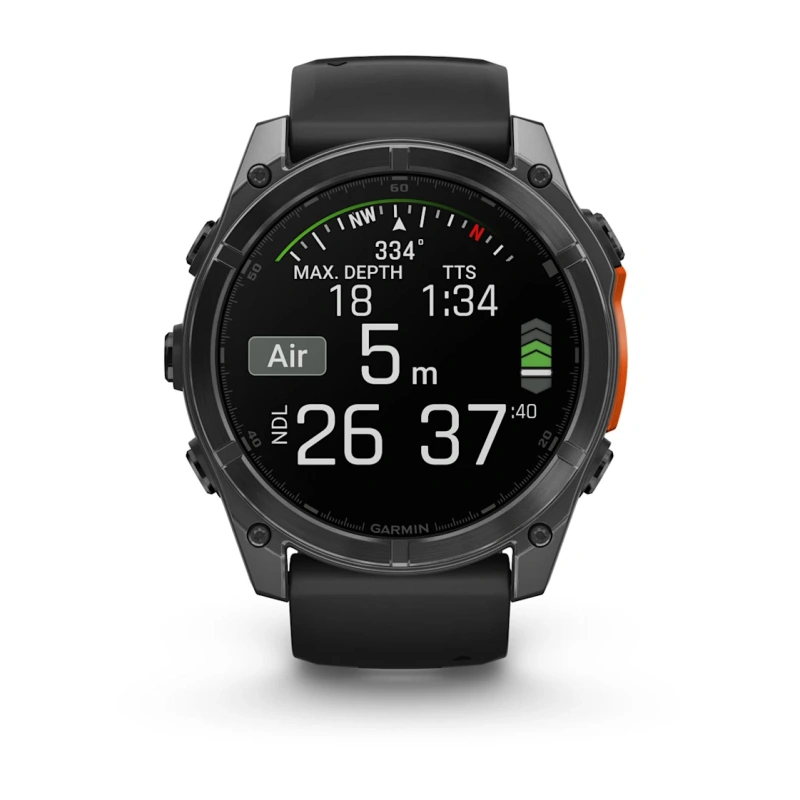 Garmin Fenix 8 - 51 мм AMOLED | Slate grey with Black silicone band