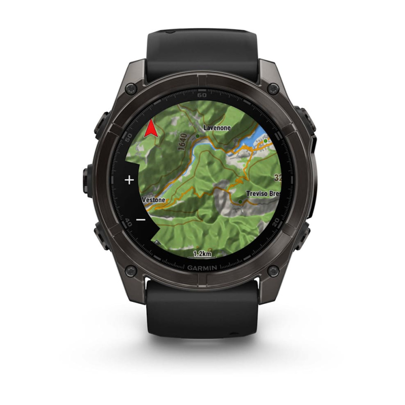 Garmin Fenix 8 - 51 мм AMOLED | Carbon grey DLC with Black/pebble grey silicone band