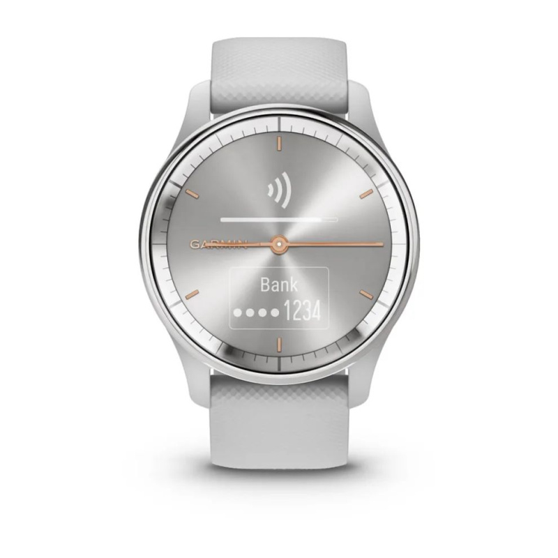Garmin Vivomove Trend - 40 мм | Silver Stainless Steel Bezel with Mist Grey Case and Silicone Band