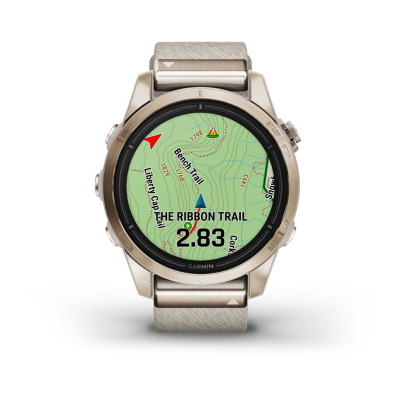 Garmin Epix Pro (Gen 2) - 42 мм SAPPHIRE | Soft Gold with Cream Heathered Nylon Band