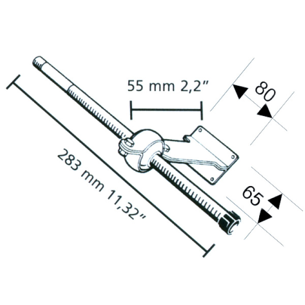 Опора транцевая РТ 283x117мм, нерж.сталь S.61SS от прозводителя Ultraflex