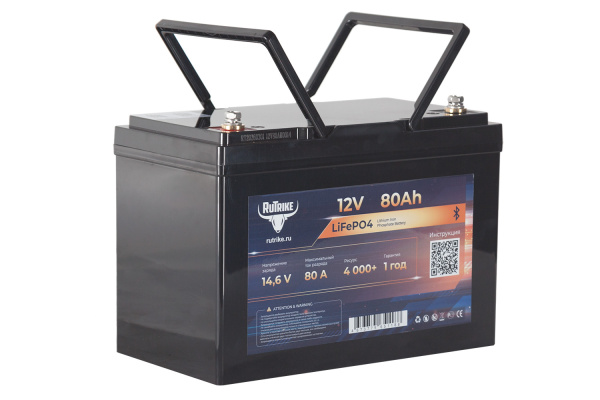Аккумуляторная батарея литиевая Rutrike LiFePO4 (12V/80Ah/80A BT) 26495 от прозводителя Rutrike