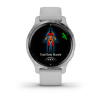 Garmin Venu 2s - 40 мм Премиум-функции | Silver Stainless Steel Bezel with Mist Grey Case and Silicone Band