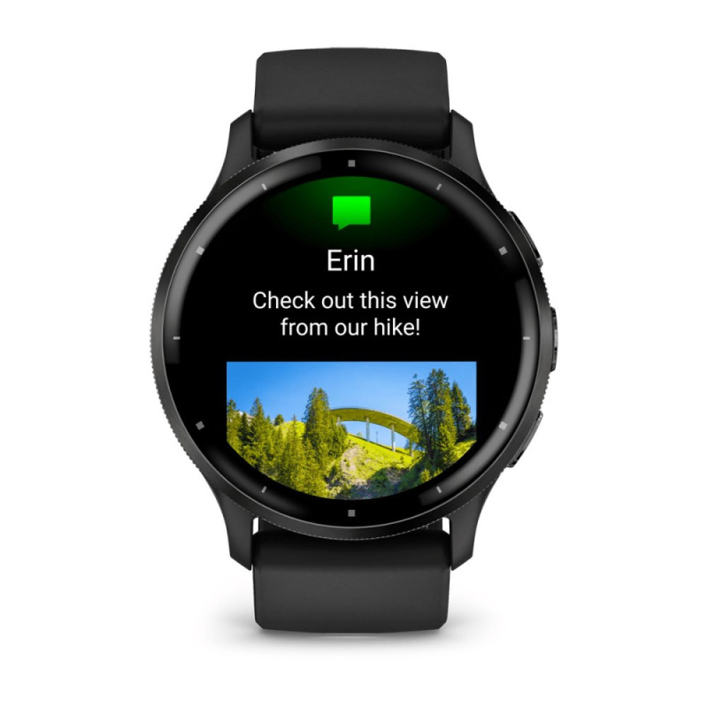 Garmin Venu 3 - 45 мм | Slate stainless steel bezel with black case and silicone band
