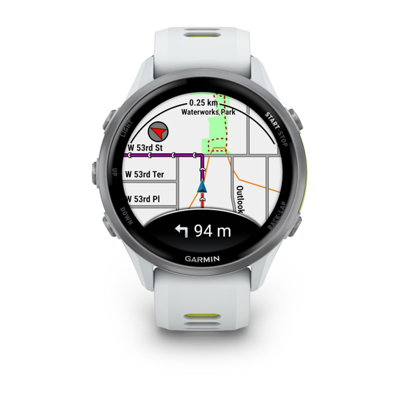 Garmin Forerunner 970 - | Titanium with Whitestone Case and Whitestone/Translucent Amp Yellow Band