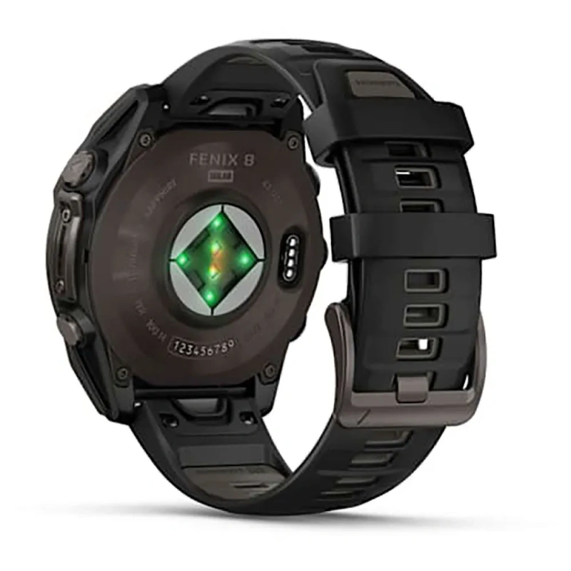 Garmin Fenix 8 - 47 мм SOLAR | SAPPHIRE | Carbon grey DLC titanium with Black/pebble grey silicone band