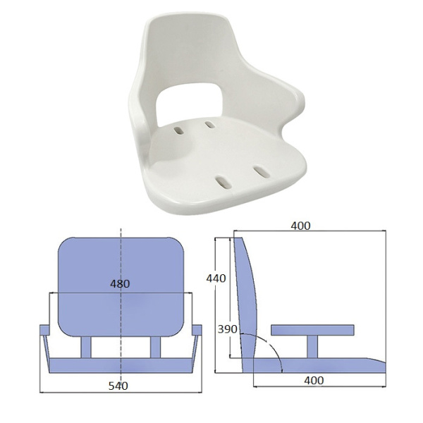 Сиденье пластмассовое 390х480 мм YACHTSMAN 2 1060410-S от прозводителя Springfield