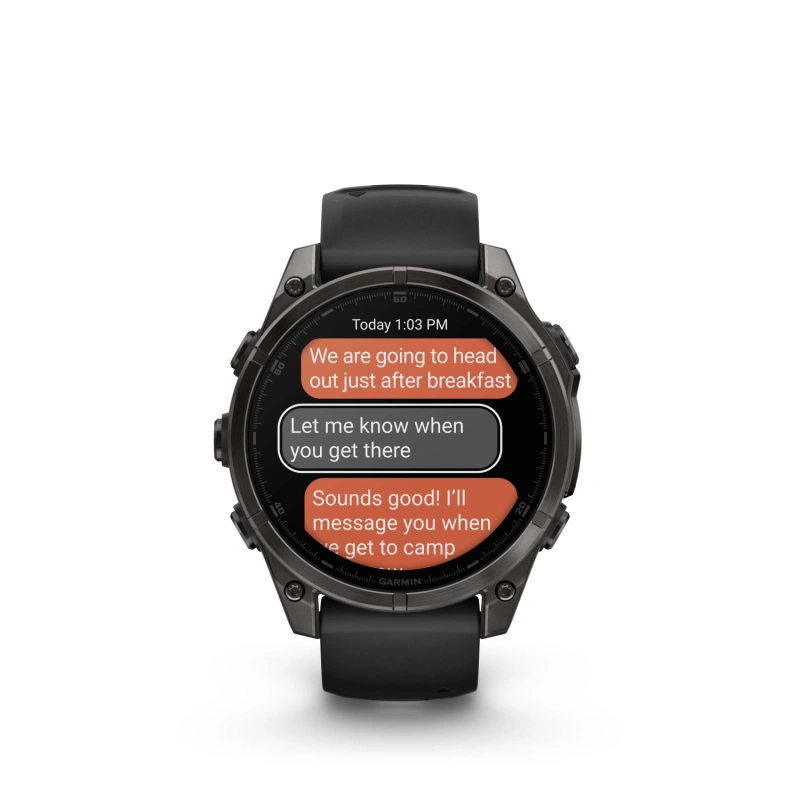 Garmin Fenix 8 - 47 мм AMOLED | SAPPHIRE | Carbon grey DLC titanium with Black/pebble grey silicone band