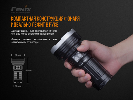 Фонарь Fenix поисковый LR40R 10000 люмен LR40R от прозводителя Fenix