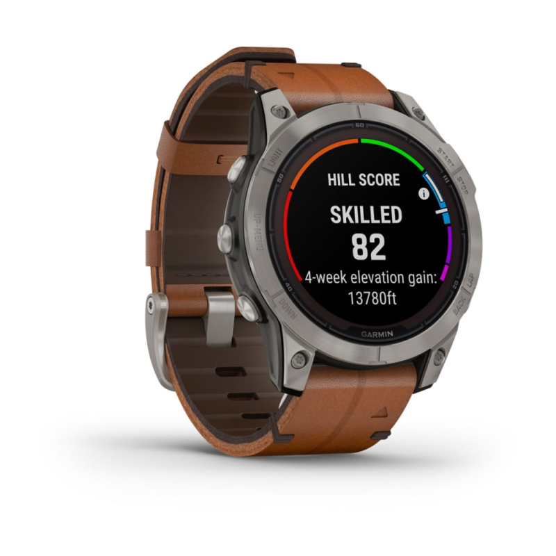 Garmin Fenix 7 Pro - 47 мм SOLAR | SAPPHIRE | Titanium with Chestnut Leather Band