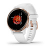 Garmin Venu 2s - 40 мм Премиум-функции | Rose Gold Stainless Steel Bezel with White Case and Silicone Band