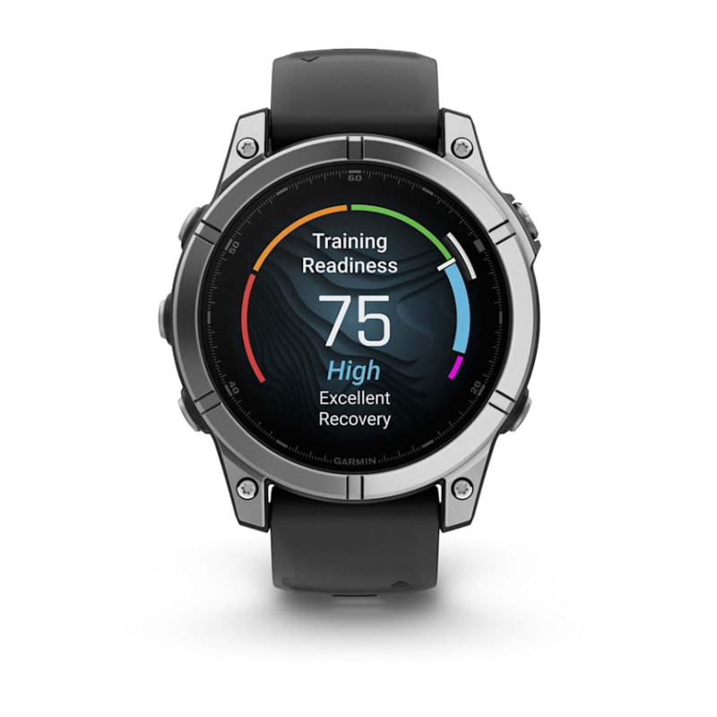Garmin Fenix E - 47 мм AMOLED | Stainless steel with Black silicone band