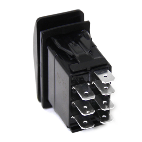 Переключатель (on)-off-(on), DPDT, 7P с двойной подсветкой NEKEKE A12433GR от прозводителя NEKEKE