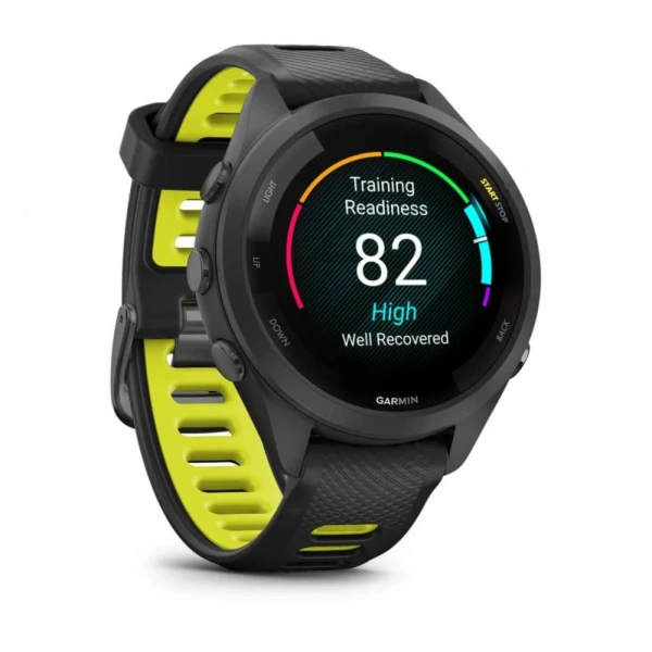 Garmin Forerunner 265s - 42 мм | Black Bezel and Case with Black/Amp Yellow Silicone Band