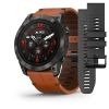 Garmin Epix Pro (Gen 2) - 51 мм PRO | SAPPHIRE | Carbon Grey DLC Titanium with Chestnut Leather Band
