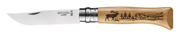 Нож Opinel №8, нержавеющая сталь, рукоять дуб, гравировка олень, 002332 002332 от прозводителя Opinel
