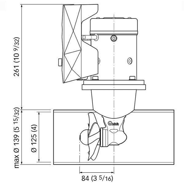 Комплект подруливающего устройства Quick , 1,5 кВт, 30 кгс, 12 В, 125 мм (включает джойстик TCD2042, 6-метровый кабель, тоннель 125х750 мм) 10260462 от прозводителя QUICK