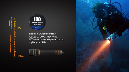 Фонарь Fenix SD20 дайвинговый SD20 от прозводителя Fenix